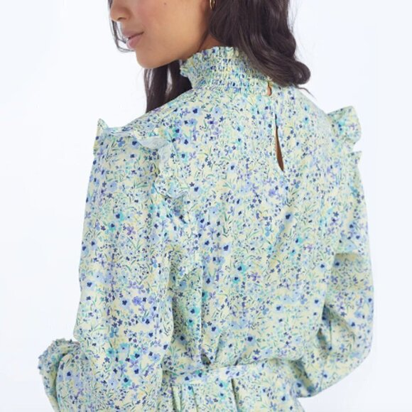 Summersalt All Dressed Up Mock Neck Dress in Painted Floral Slate & Powder sz XL - Picture 3 of 8